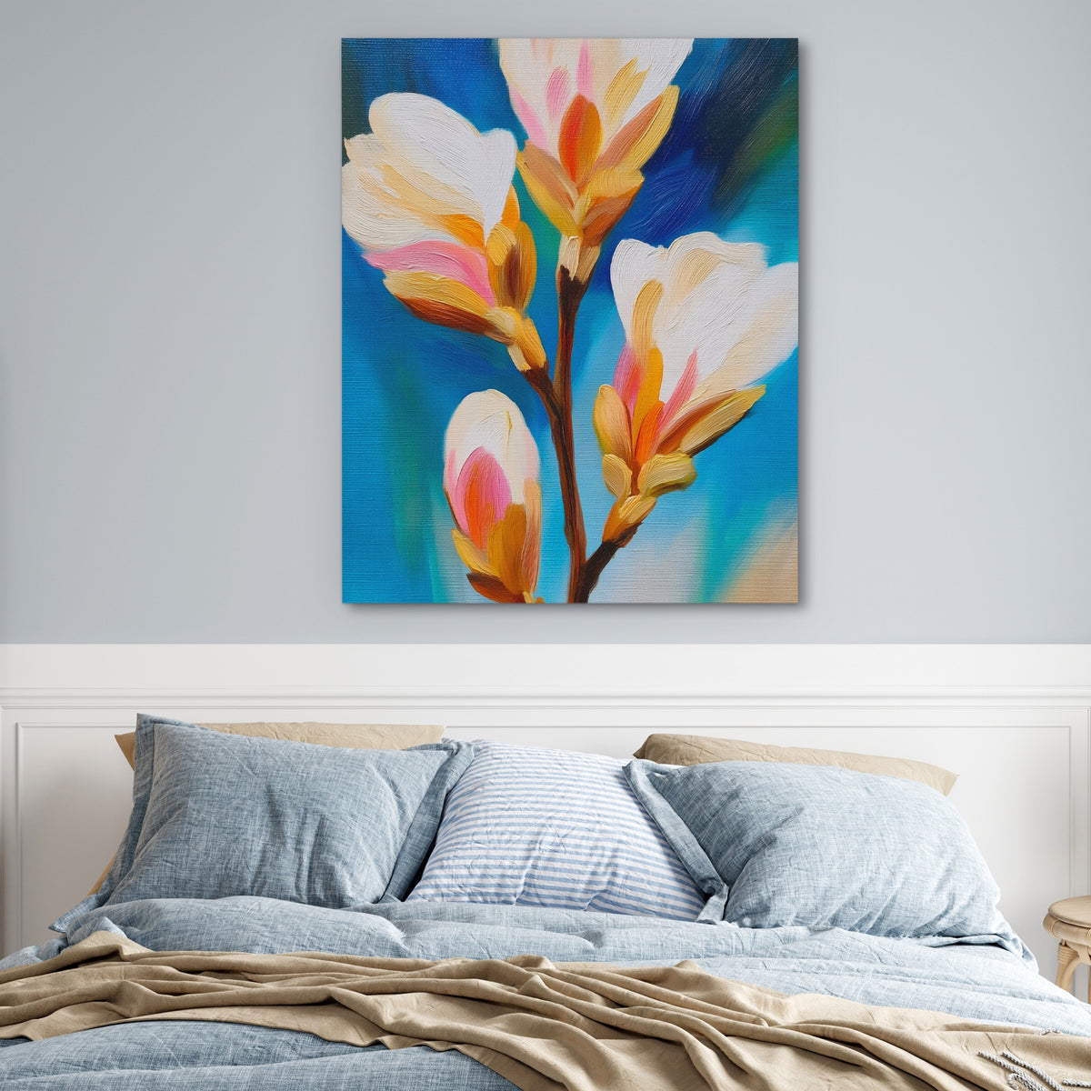 Orchid Branch Bloom — Orchid Branch Bloom Blue Bedroom 13