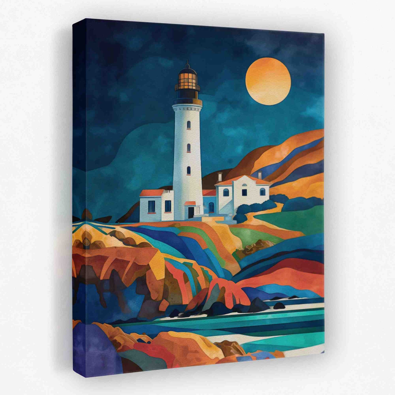 Oregon Lighthouse - Beach Canvas Wall Art