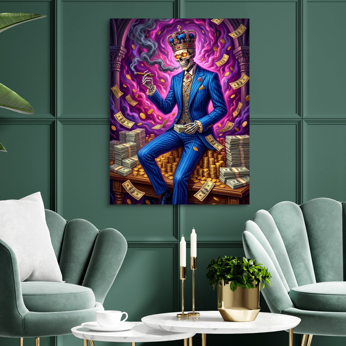 Otter Balancing Waterfall — otter balancing waterfall sq green luxury rom 1port flush print