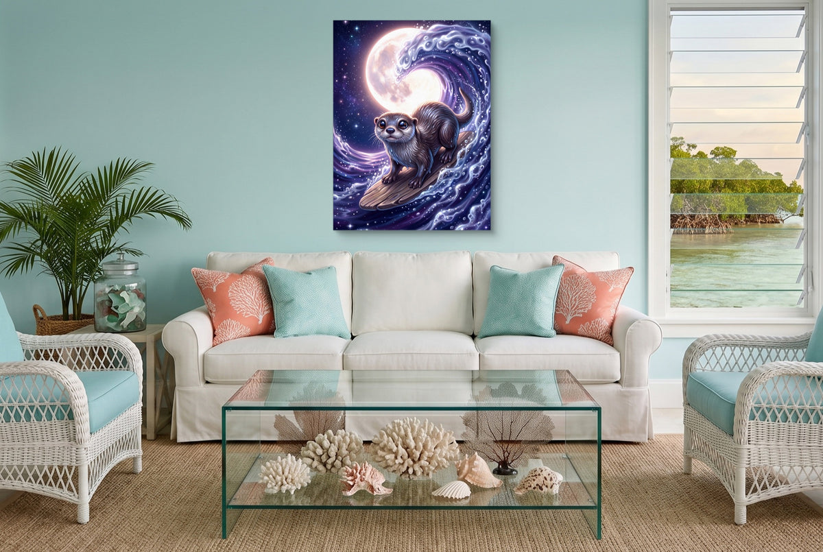 Otter on Lunar Wave — otter on lunar wave living room with furniture 1port flush print