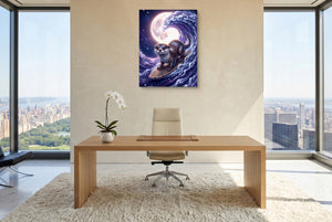 Otter on Lunar Wave — otter on lunar wave office with city view 5 1port flush print