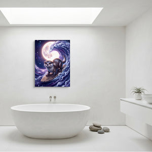 Otter on Lunar Wave — otter on lunar wave sq minimalist bathroom 1port flush print