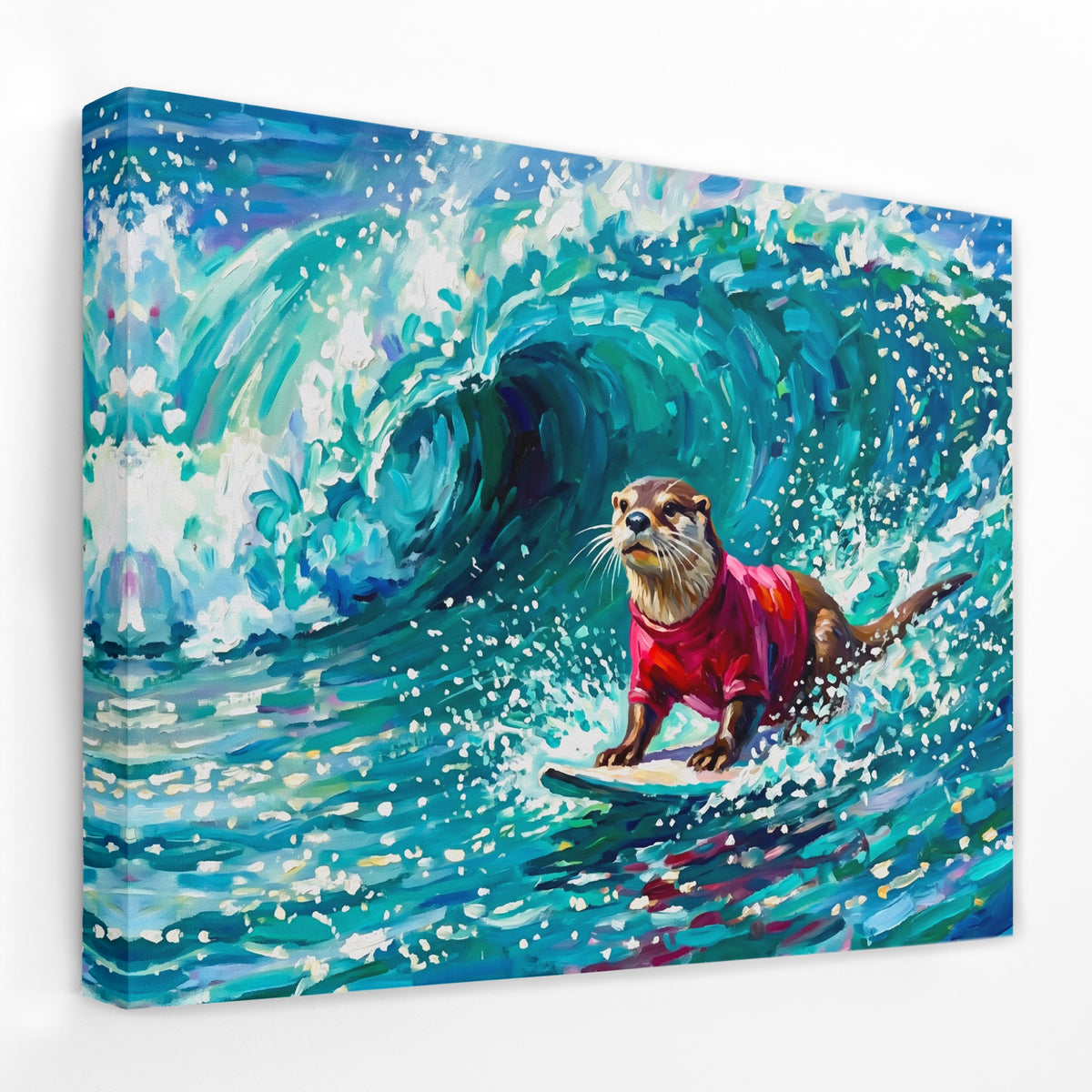 Otter Surfing Waves — Otter Surfing Waves Landscape   Side View   Mirror Wrap 147