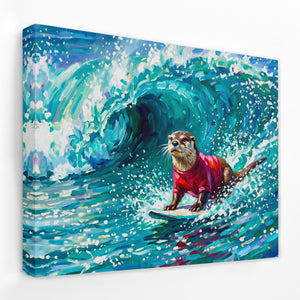 Otter Surfing Waves — Otter Surfing Waves Landscape   Side View   Mirror Wrap 147
