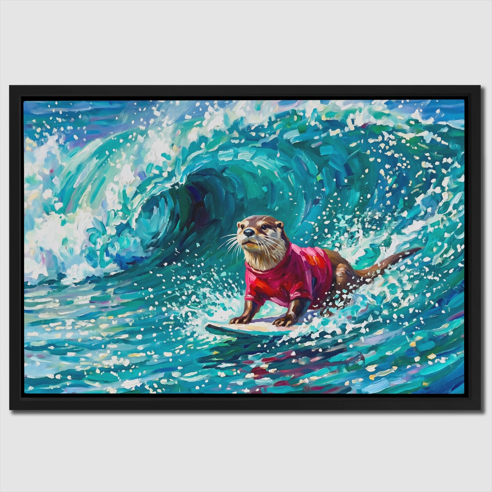 Otter Surfing Waves — Otter Surfing Waves Close Up Landscape 83