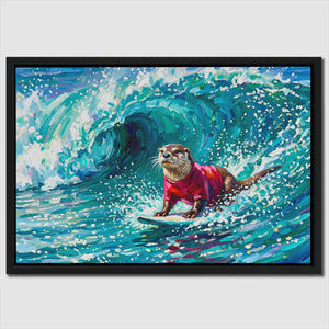 Otter Surfing Waves — Otter Surfing Waves Close Up Landscape 83