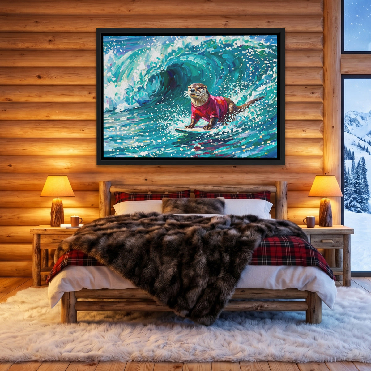 Otter Surfing Waves — Otter Surfing Waves Cozy Cabin Land 115