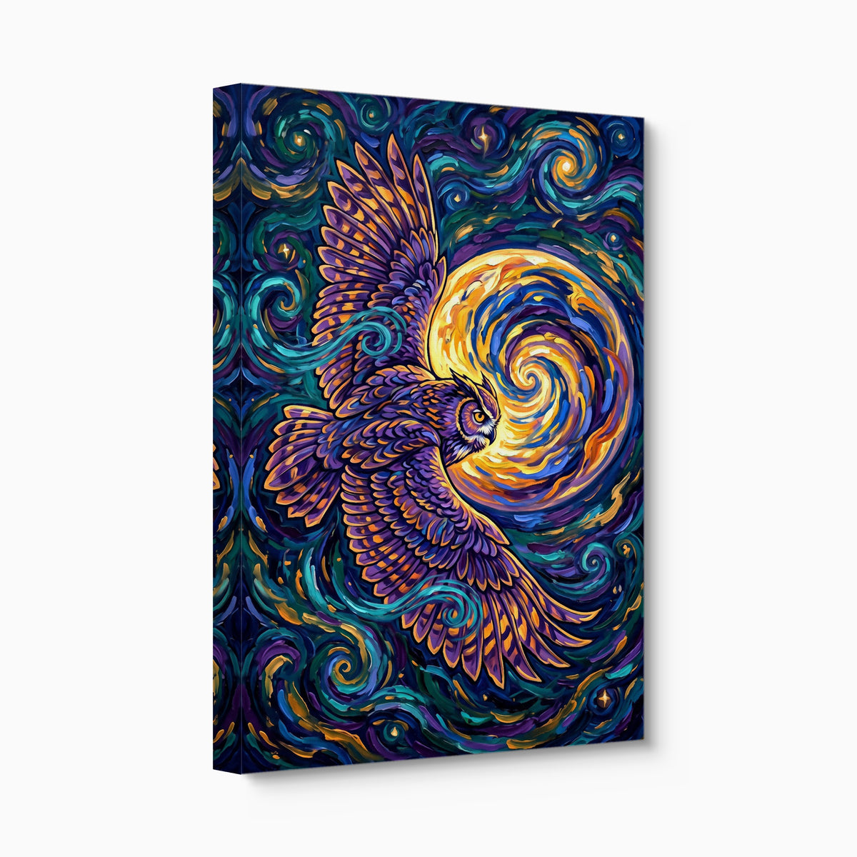 Owl Cosmic Flight — owl cosmic flight angled flush print