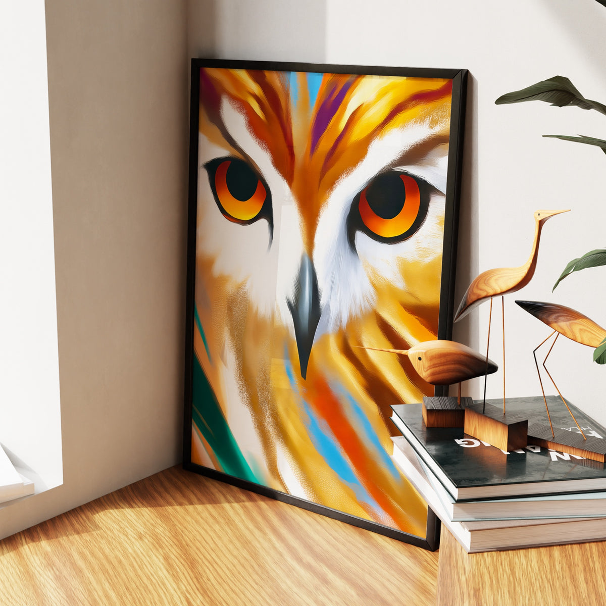 Owl Geometric Symmetrical — Owl Geometric Symmetrical New   Living Room Wall Apartment Zoom 239
