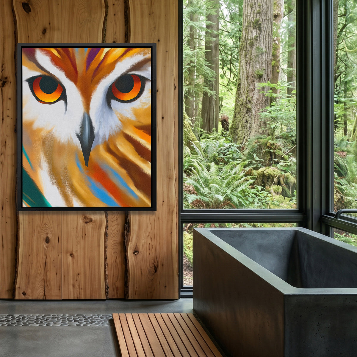 Owl Geometric Symmetrical — Owl Geometric Symmetrical Outdoor Bathroom Log Port 289