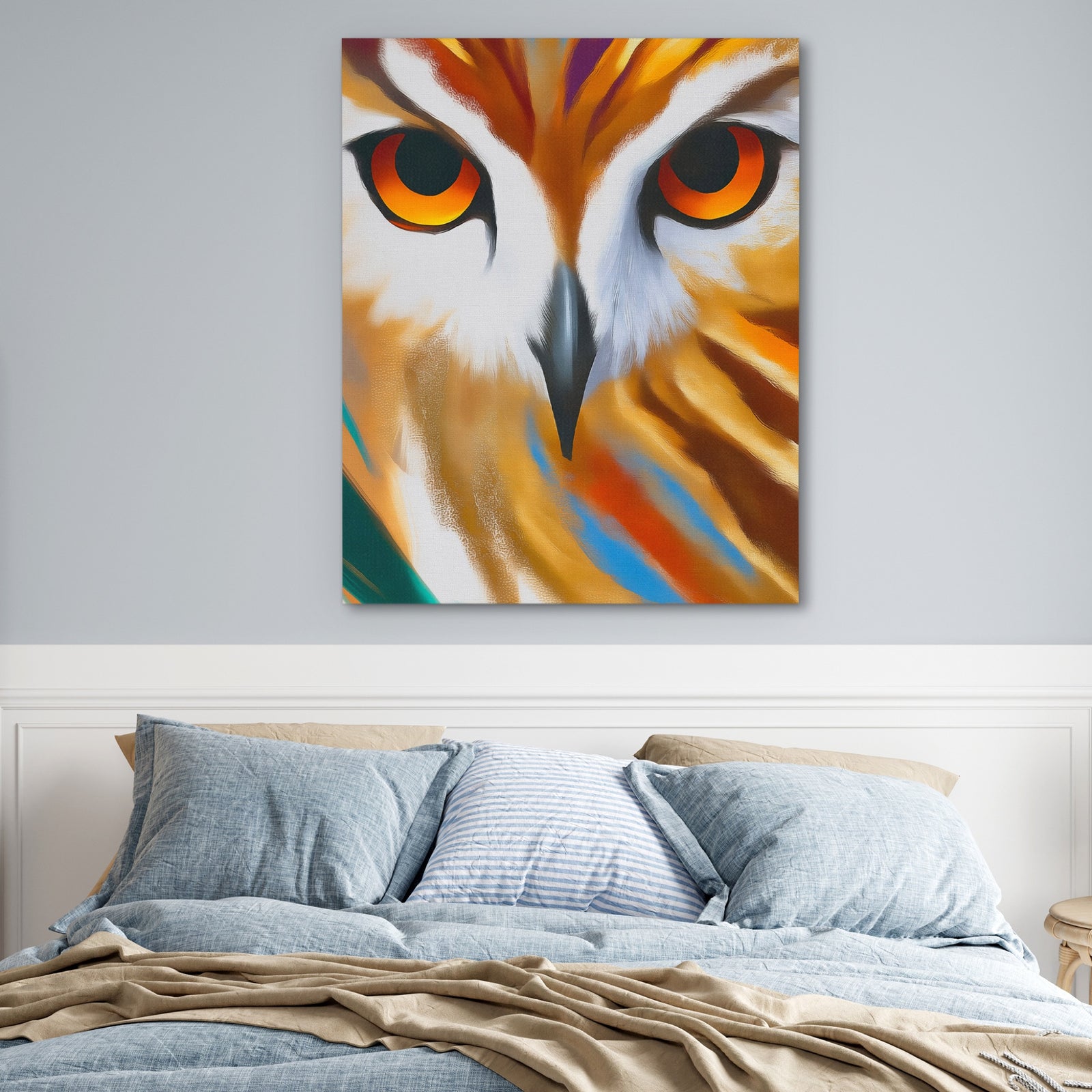 Owl Geometric Symmetrical canvas wall art