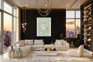 Owl Golden Vines — owl golden vines modern living room interior 2 1port flush print