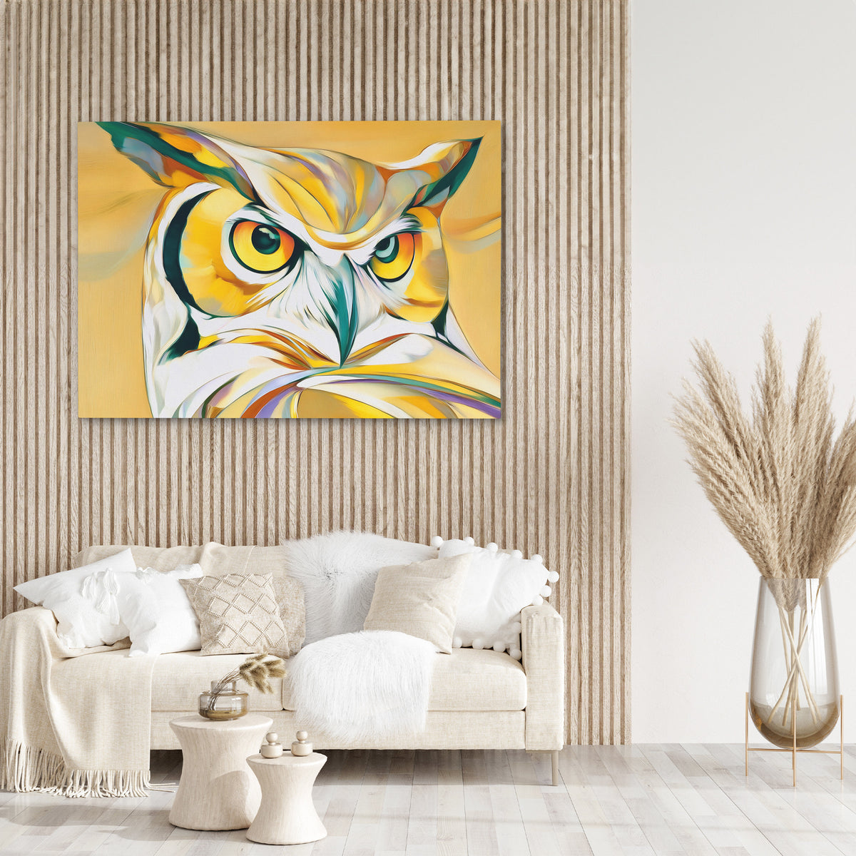 Owl in Autumn Fire - Luxury Wall Art
