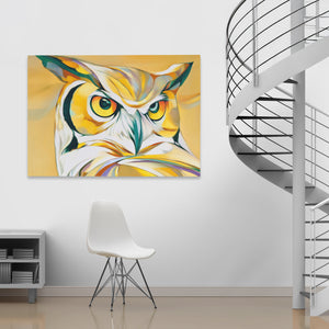 Owl in Autumn Fire - Luxury Wall Art