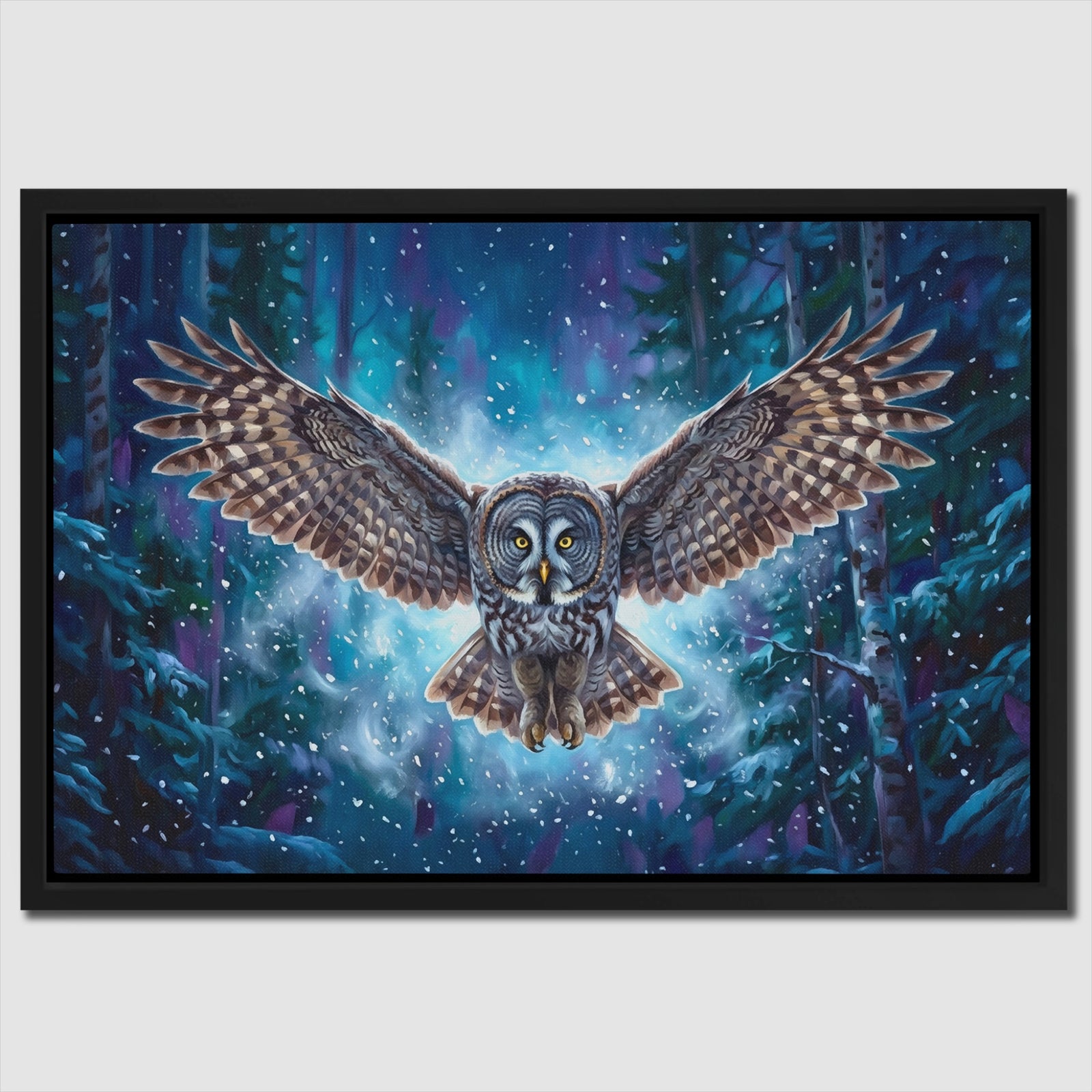 Owl Starry Night — Owl Starry Night Landscape   Side View   Mirror Wrap 148