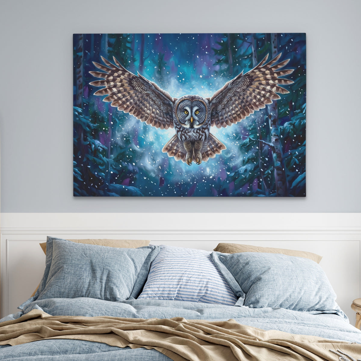 Owl Starry Night — Owl Starry Night Blue Bedroom land 36