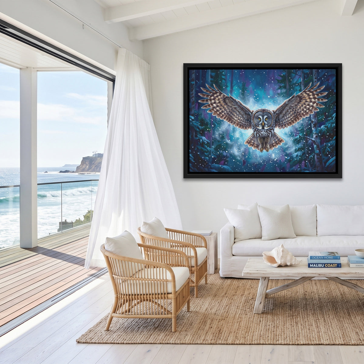 Owl Starry Night — Owl Starry Night Malibu Beach Land 180