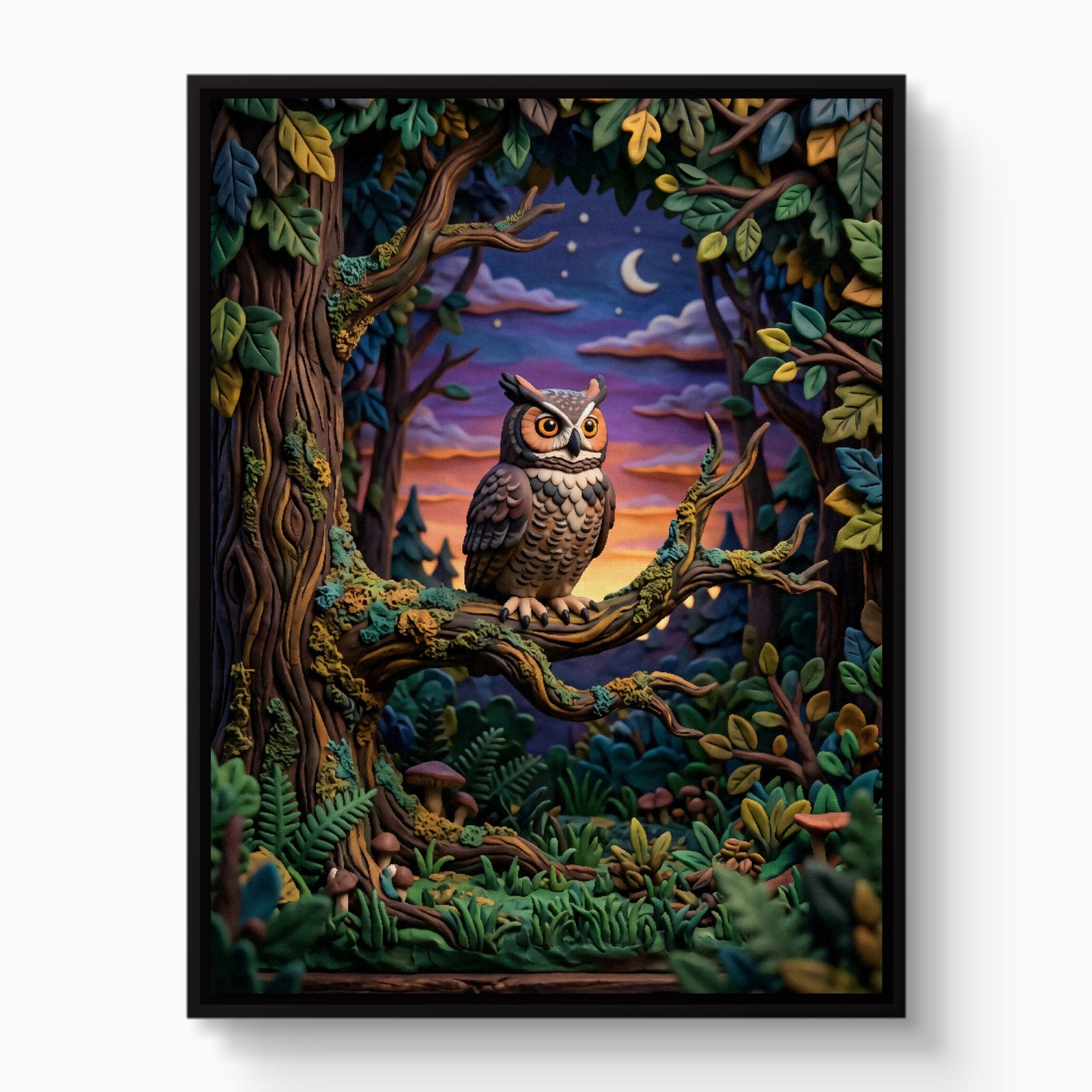Owl Vigil — owl vigil white studio framed black
