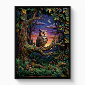 Owl Vigil — owl vigil white studio framed black