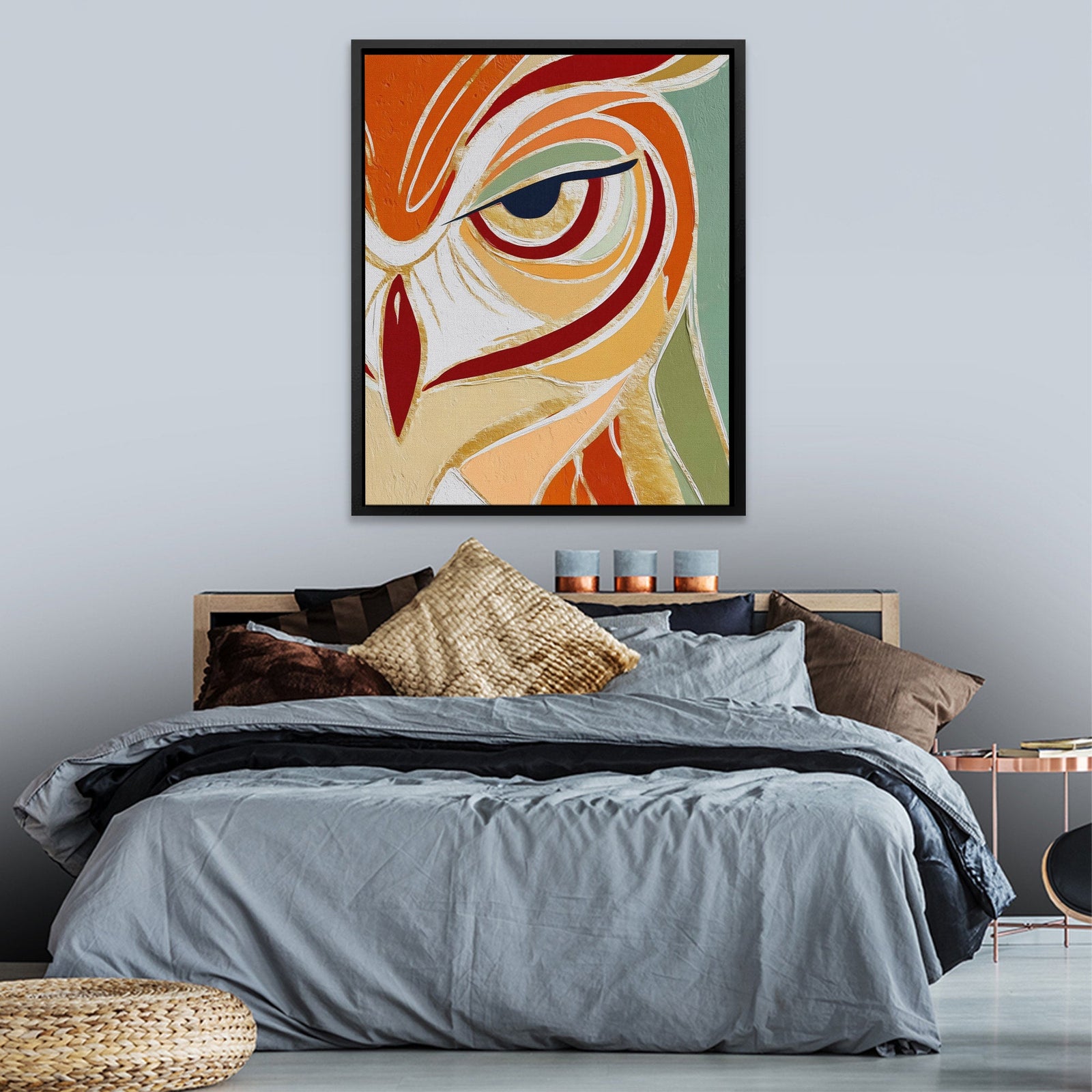 Owl's Ember Eye - Luxury Wall Art