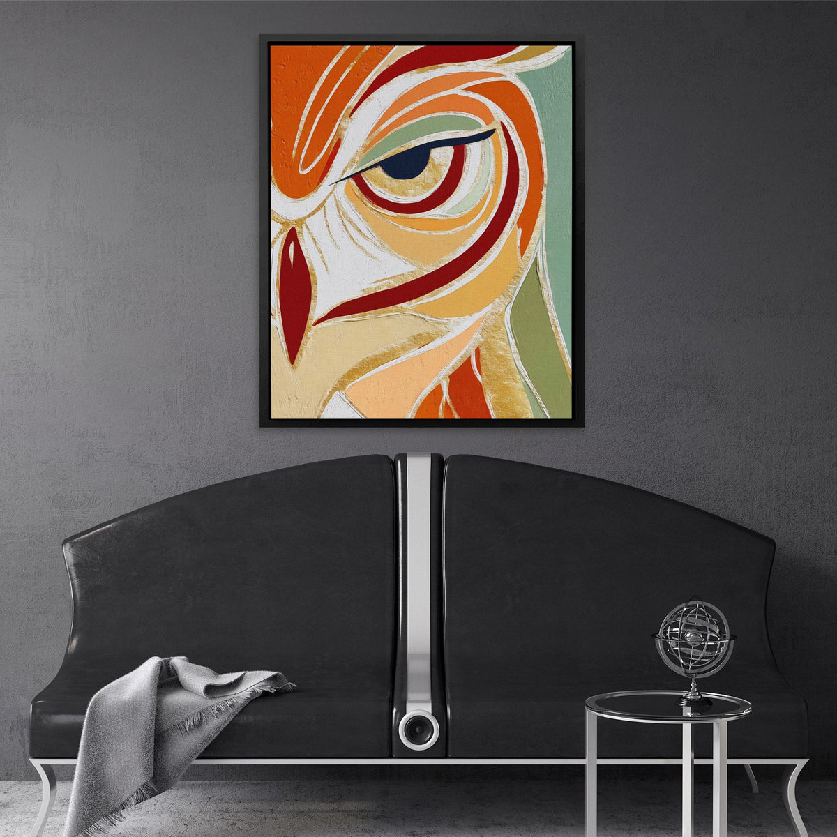 Owl's Ember Eye - Luxury Wall Art