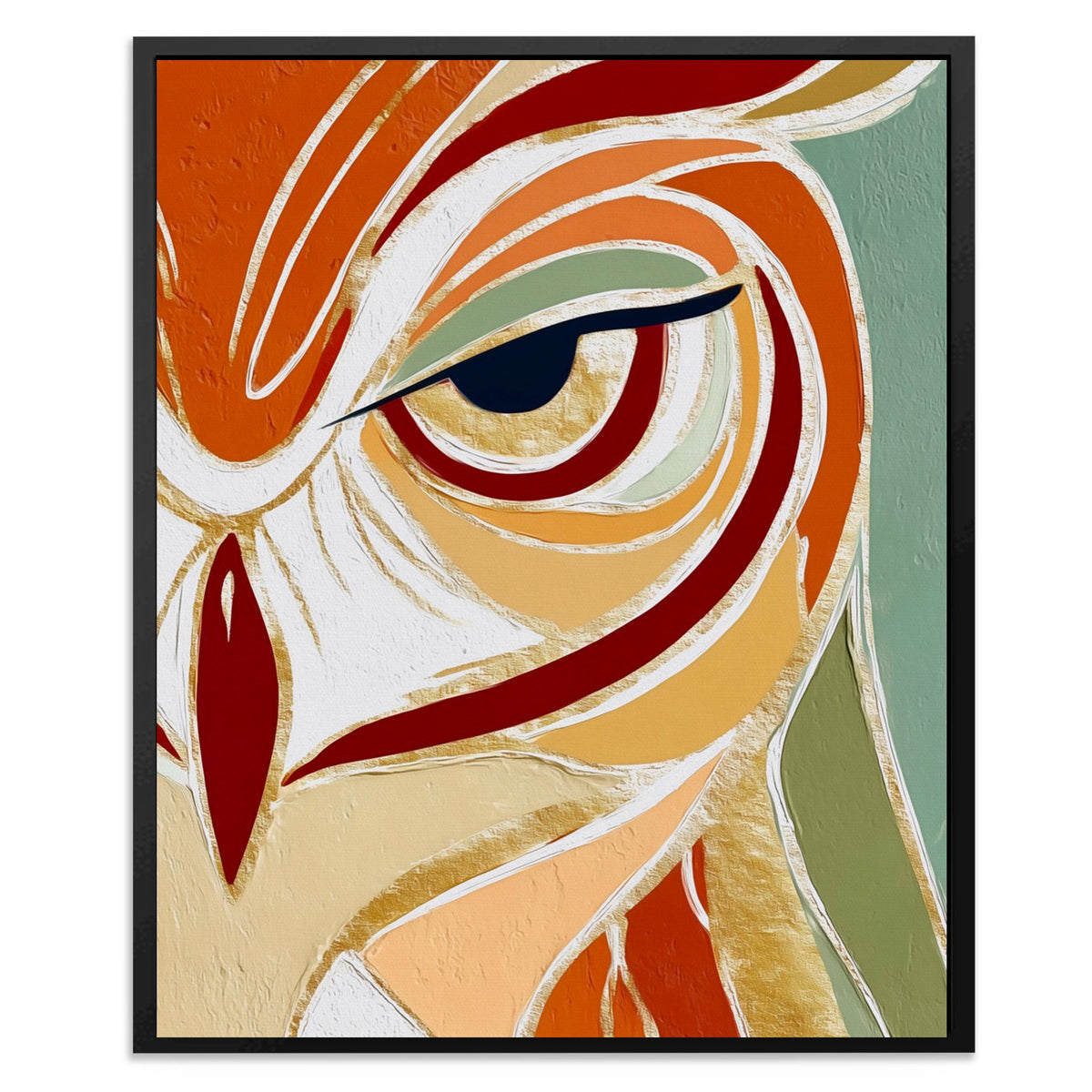 Owl's Ember Eye - Luxury Wall Art
