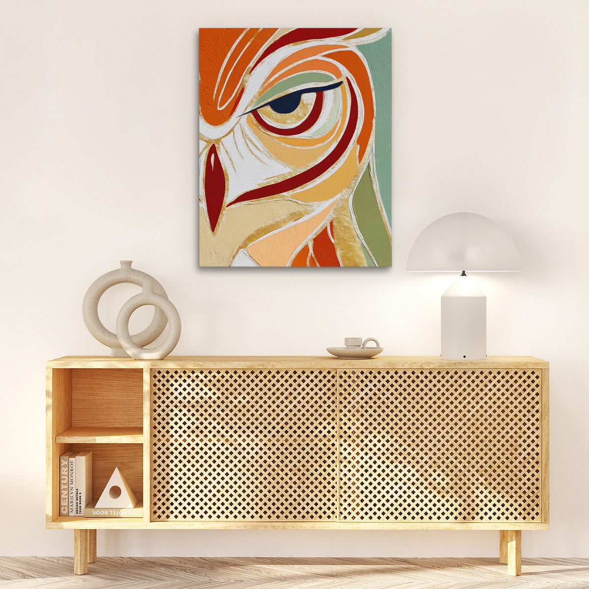 Owl's Ember Eye - Luxury Wall Art