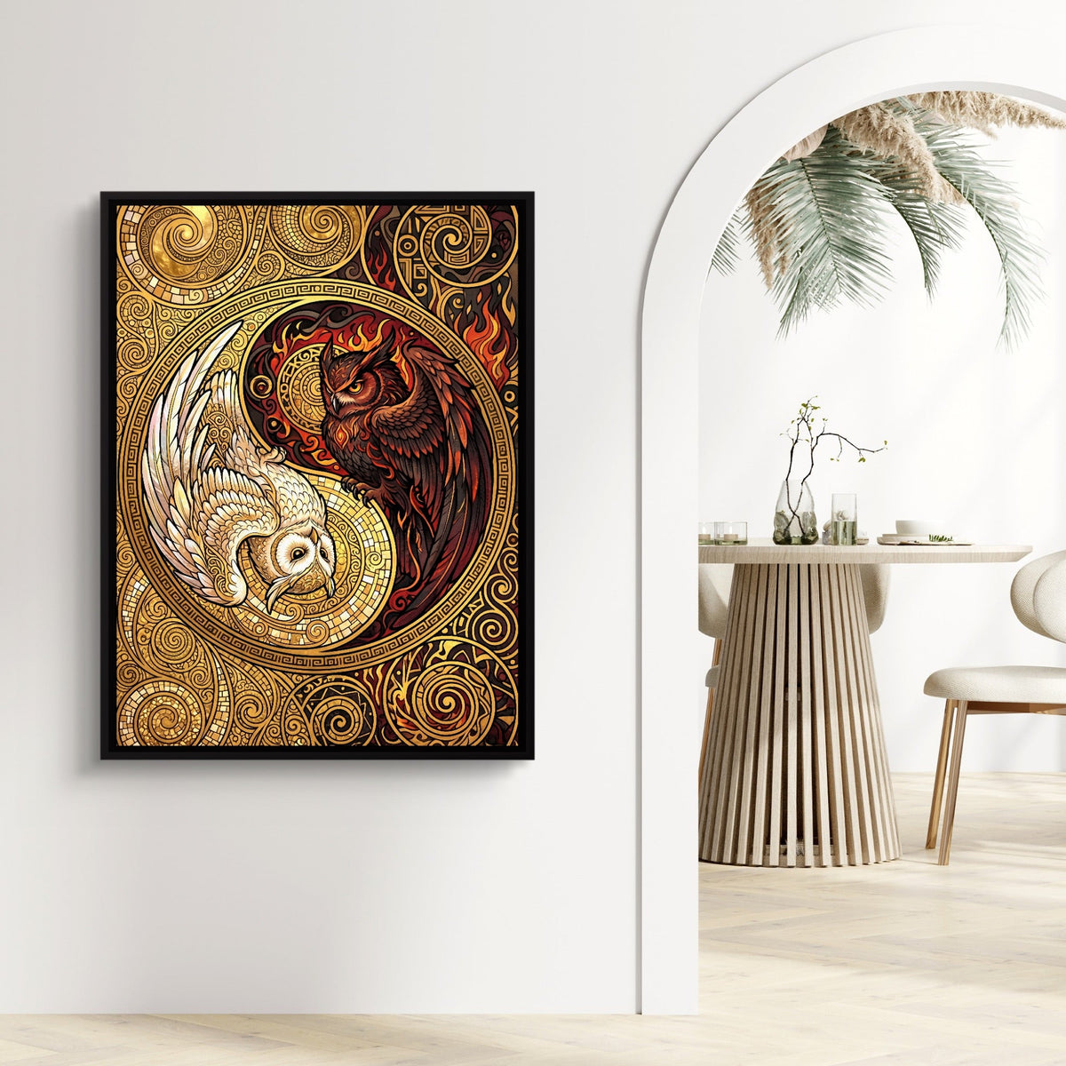 Owls Entwined Mosaic - Luxury Wall Art