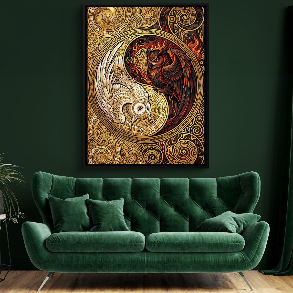 Owls Entwined Mosaic - Luxury Wall Art