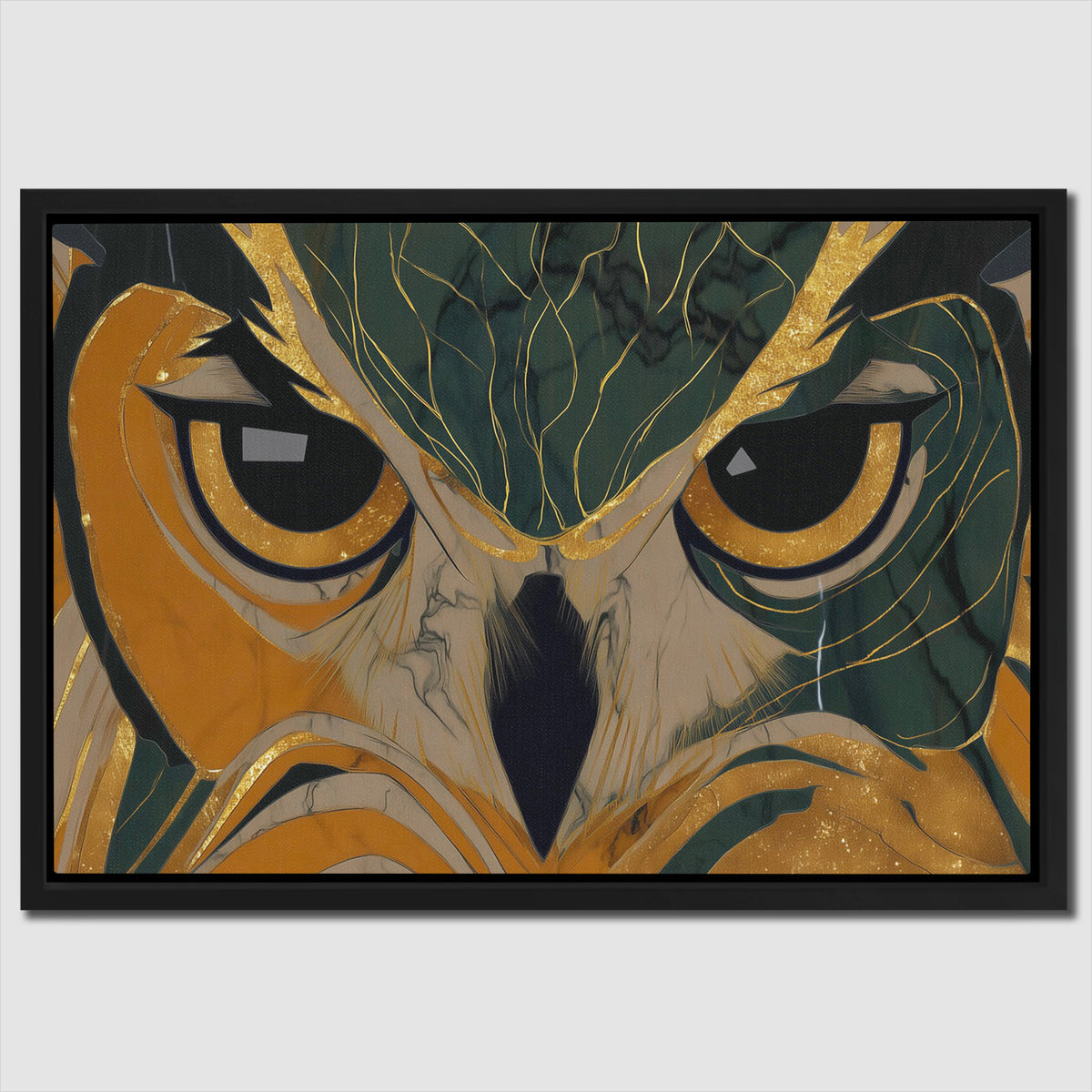 Owls Golden Vigil - Luxury Wall Art