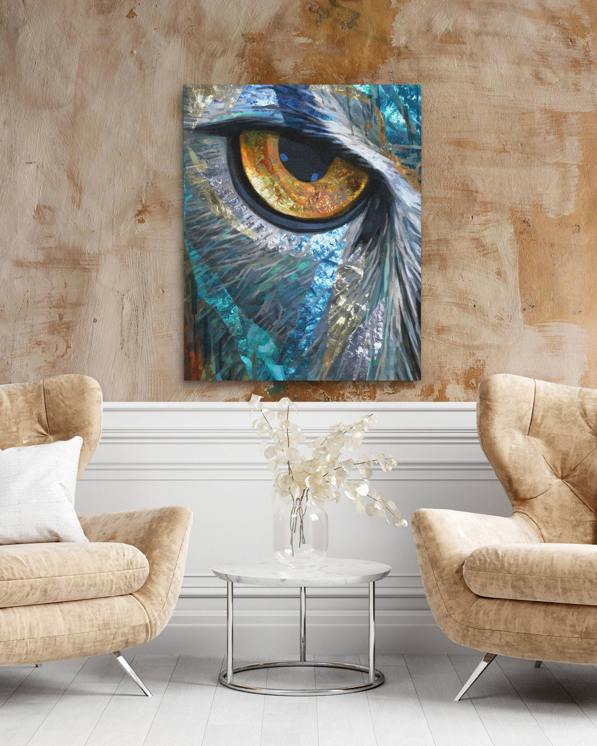 Owl's Sapphire Watch - Luxury Wall Art