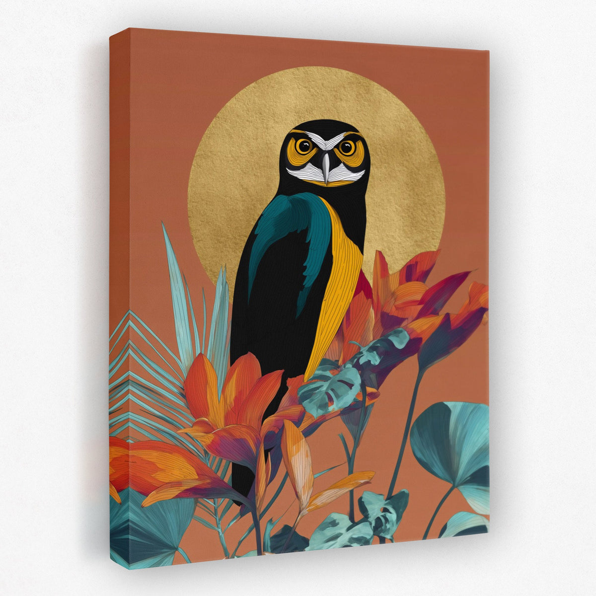 Owl's Tropical Halo - Luxury Wall Art