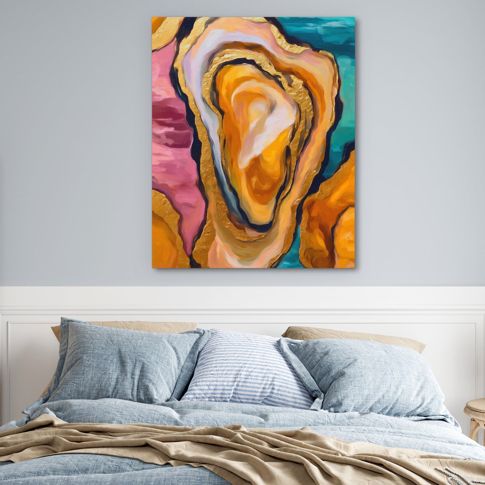 Oyster Dreamscape Gold canvas wall art