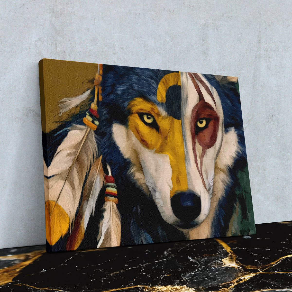 Painted Wolf Ceremony - Luxury Wall Art