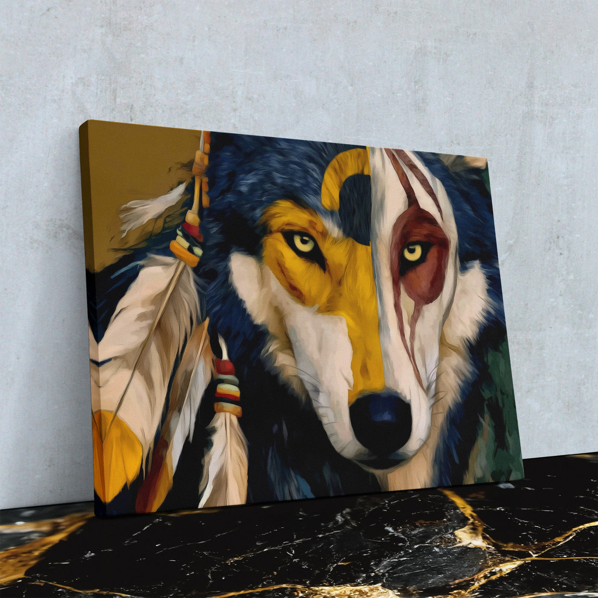 Painted Wolf Ceremony - Luxury Wall Art