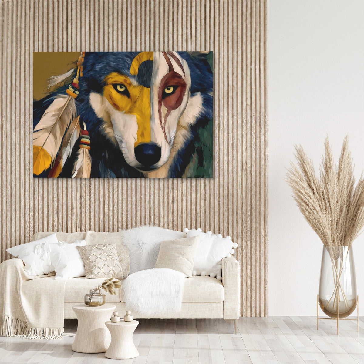 Painted Wolf Ceremony - Luxury Wall Art