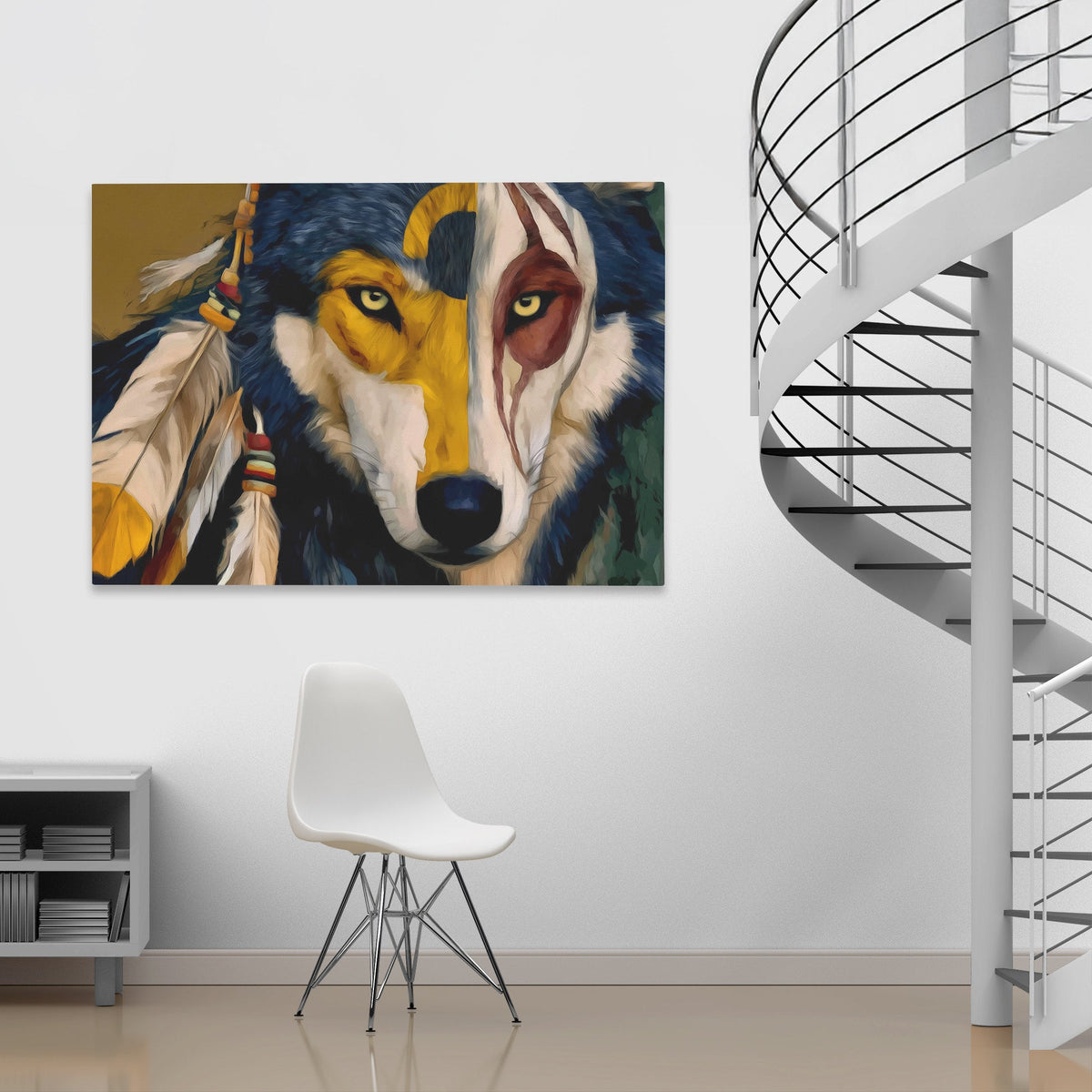 Painted Wolf Ceremony - Luxury Wall Art