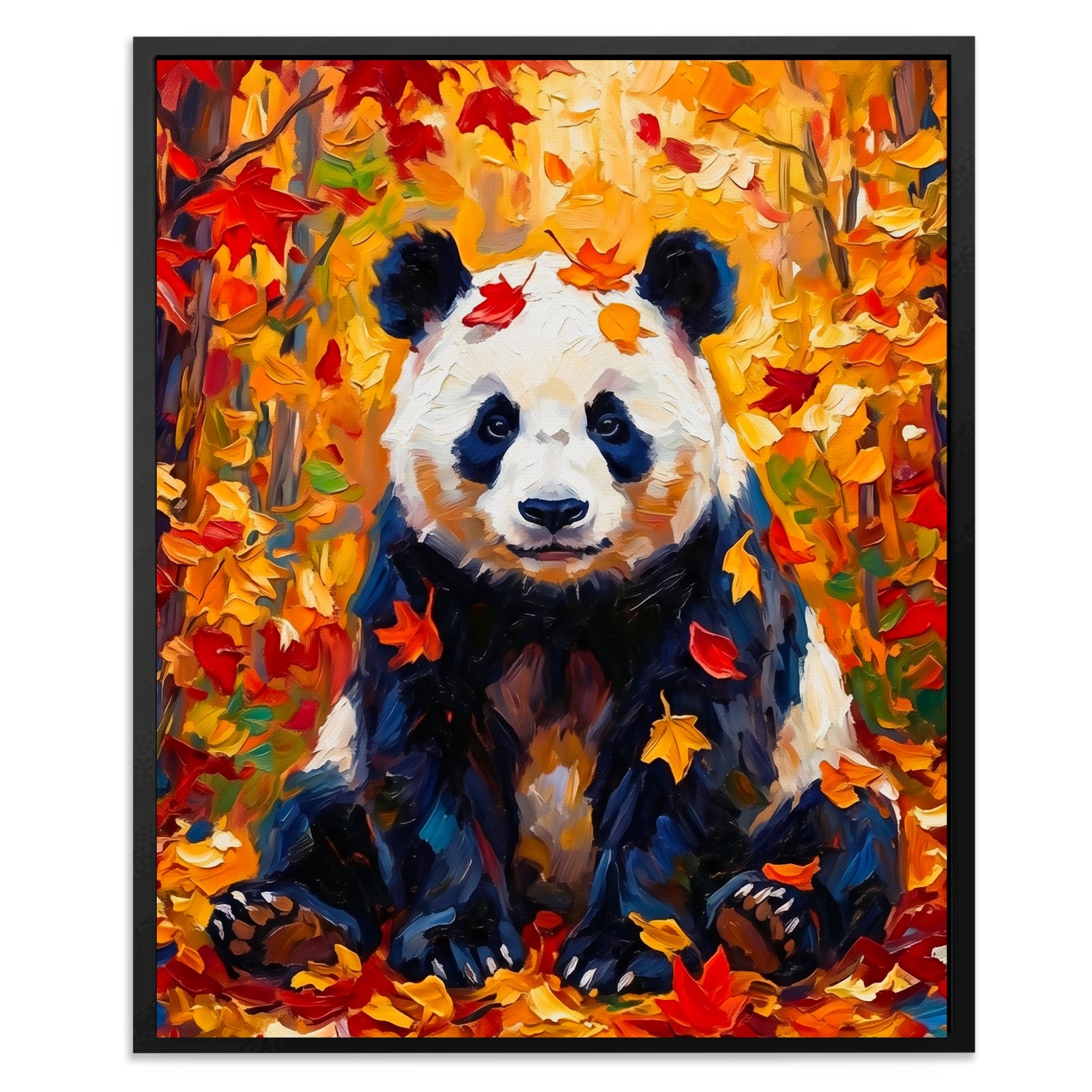 Panda Autumn Fun canvas wall art