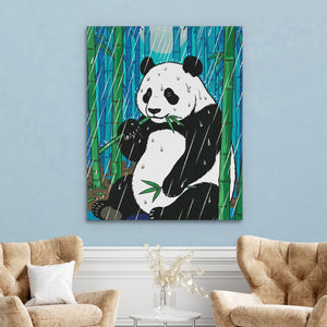Panda Bamboo Rain — Panda Bamboo Rain Two Chairs Robins Egg Walls 329