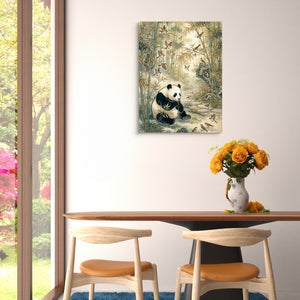Panda Bamboo Serenity — panda bamboo serenity sq floral dining room 1port flush print