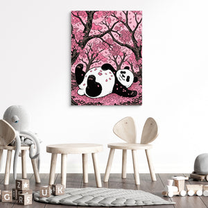 Panda Cherry Bloom — panda cherry bloom sq kids room 1 1port flush print