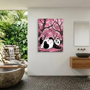 Panda Cherry Bloom — panda cherry bloom sq outdoor bathroom 1port flush print