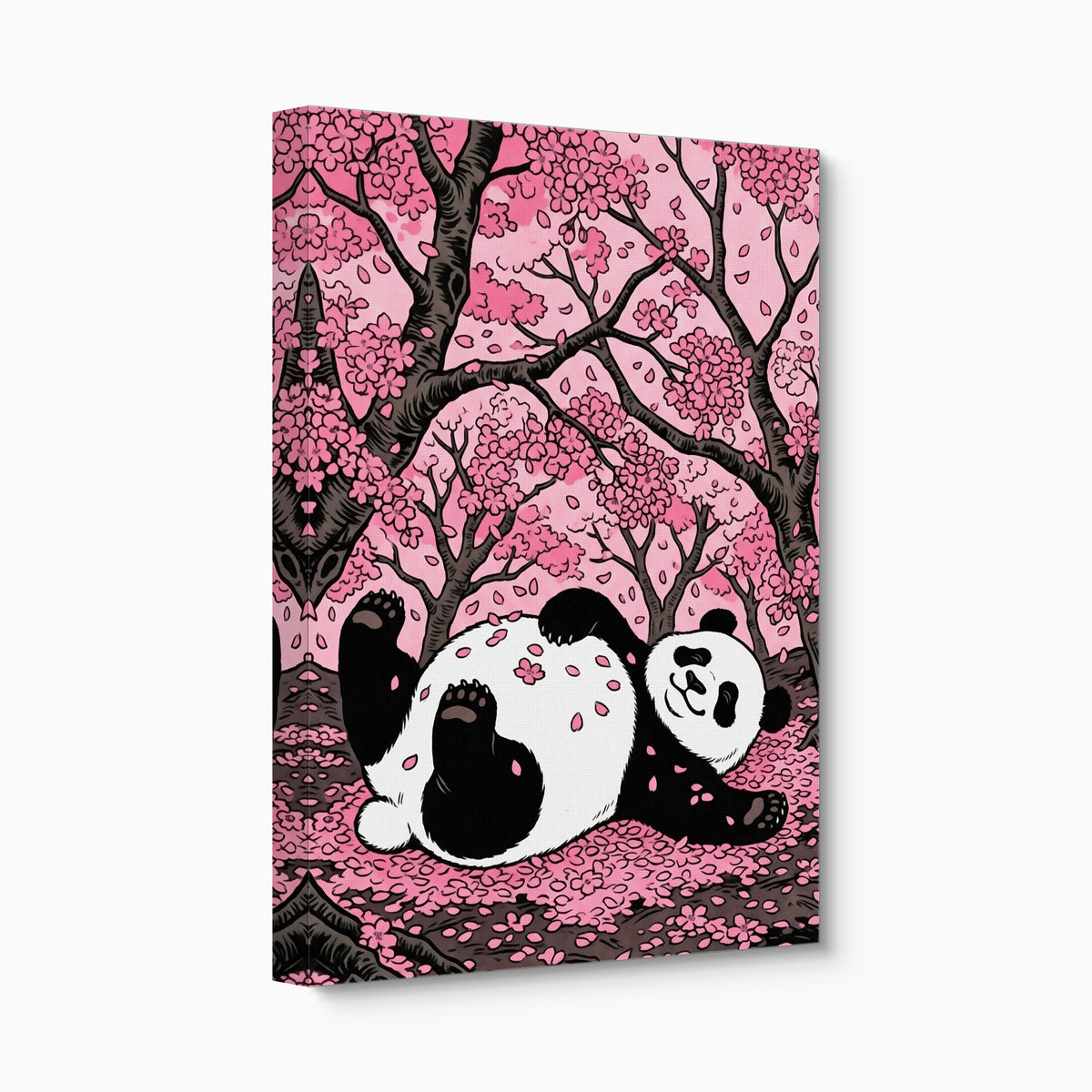 Panda Cherry Bloom — panda cherry bloom angled flush print