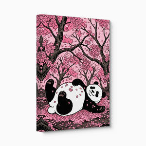 Panda Cherry Bloom — panda cherry bloom angled flush print