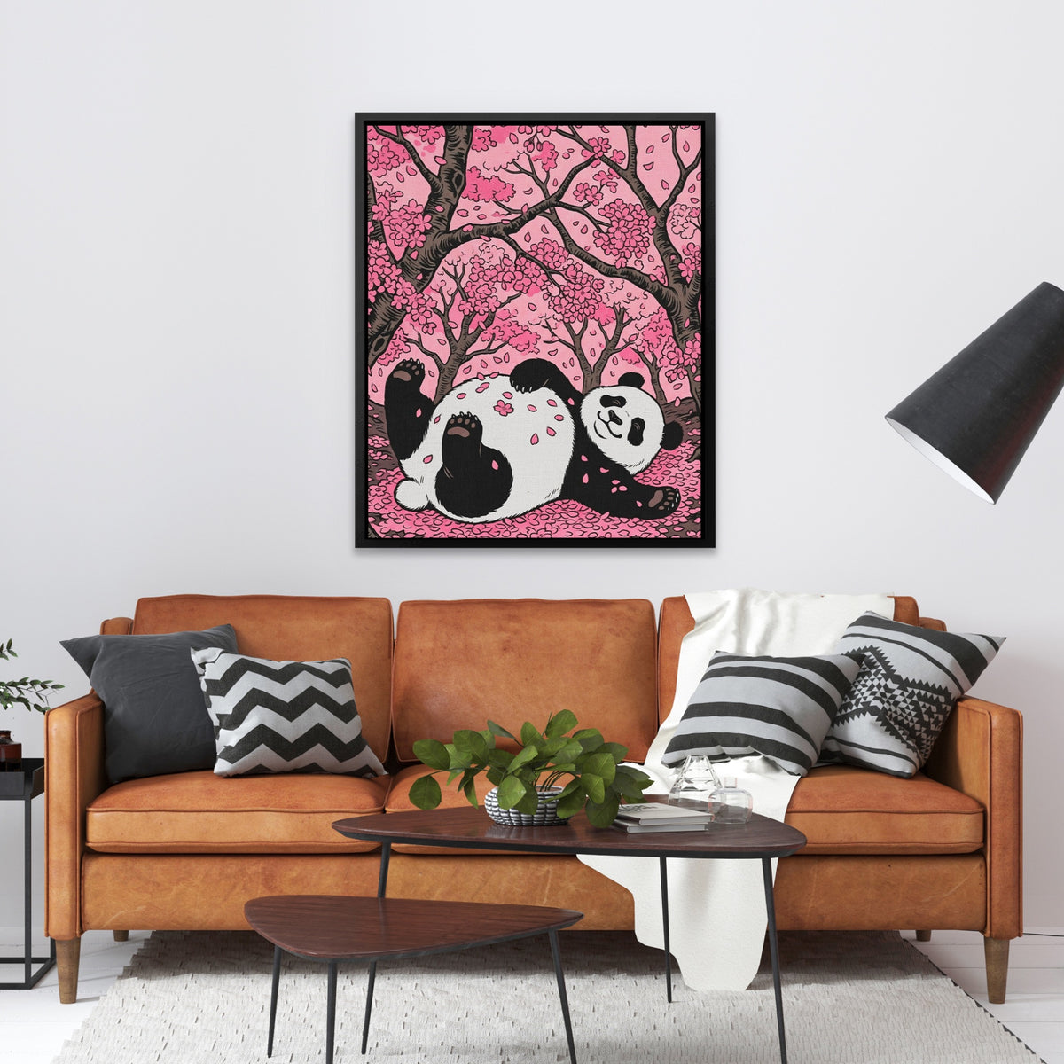 Panda Cherry Bloom — Panda Cherry Bloom Orange Couch 128