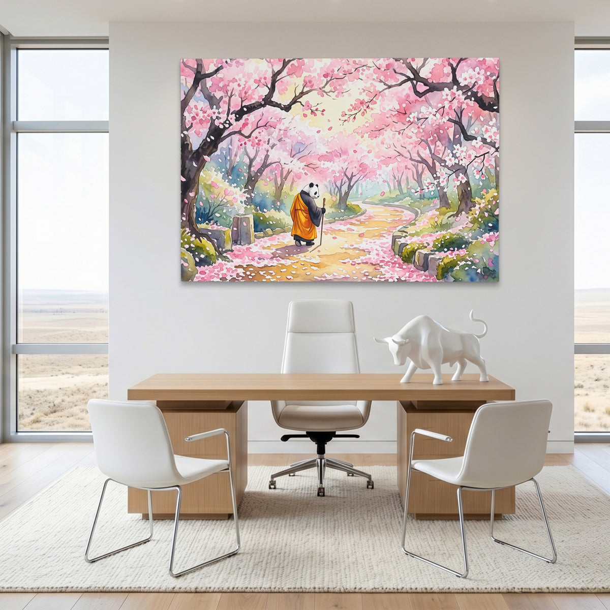 Panda Cherry Blossom — Panda Cherry Blossom White Bull Room Land 256