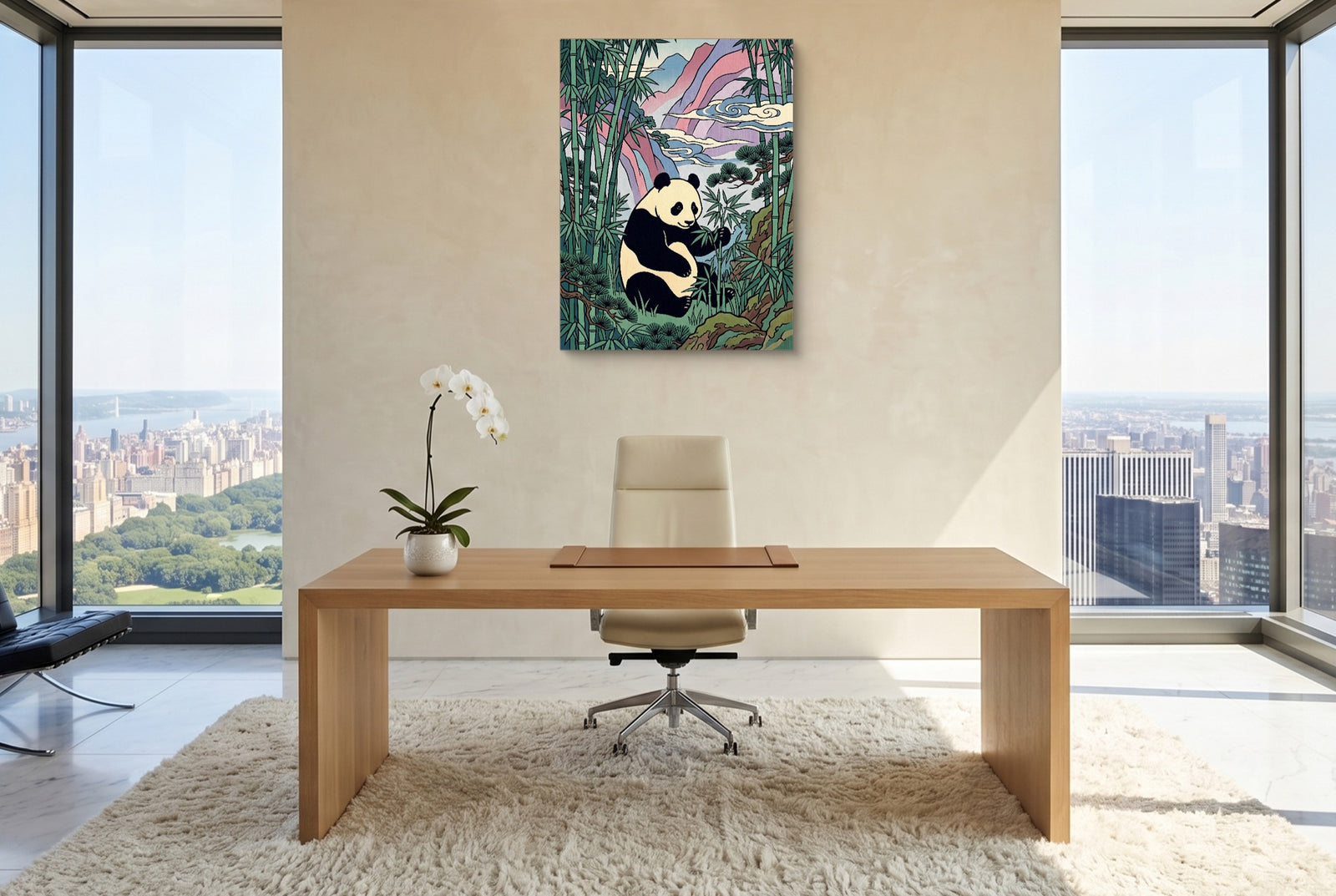 Panda Feast — panda feast white studio framed black