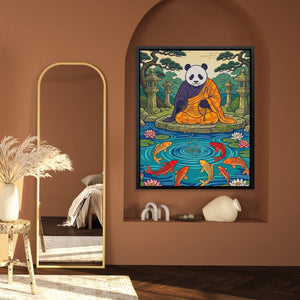 Panda Feeding Koi — Panda Feeding Koi Mexico House Wall 217