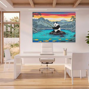 Panda Fishing Sunset — Panda Fishing Sunset Beach House Office Land 21