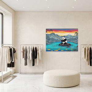 Panda Fishing Sunset — Panda Fishing Sunset Clothing Store Land 101